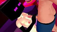 Novia Ready to Screw Wearing Enderman Mask in Love Hotel with Uncensored Raw Action