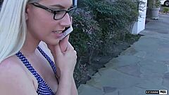 Hot Blonde Teen Niki Snow Licks and Rides Big Cock in Car Share