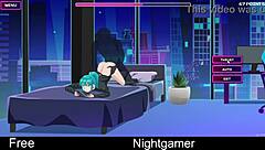 Nightgamer with girlfriend and friend in cute anime hentai