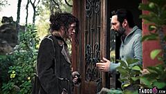 Street girl Victoria Voxxx stumbles on a used condom in a husband’s trash pile