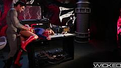 Wicked Superheroes Licking and Fucking in Sloppy Lesbian Action