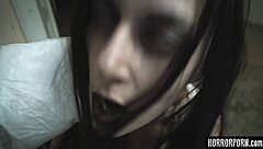 horrorporn unfolds as demons grip a skinny brunette with glasses in brutal fetish play. Clothes torn during hardcore blows.