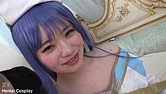 japanese idol in cosplay gets cute and sexy