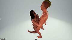 Cute guy mates with ebony amazonian in 3d porn wild life