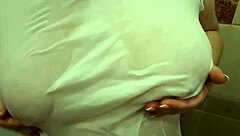 uhh, my big wet titties in this t-shirt under shower feel soo good