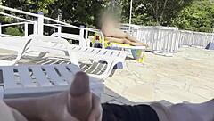 she caught me jerking off by the public pool and helped me finish.