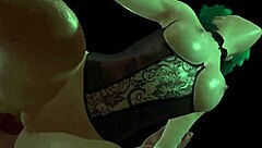 hot green-haired girl fucked from behind in 3d