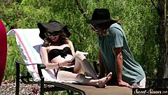 Beautiful stepdaughter bounces intensely on hard cock in cowgirl position, her small tits jiggling.