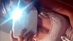 squirting babe records her wet pussy orgasm in mirror reflection