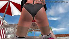 In this animated 3d sex scene, a cute lesbian girl fucks another from behind.