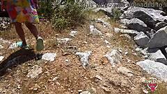 Yo, check Nippleringlover pissing outdoors with extreme pierced nipples! 😜