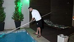 Went to clean the boss’s pool and ended up banging her! 😈