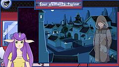 Avatar trainer gets blowjob from guard with big tits.