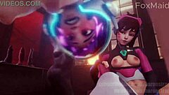 Wow, check out D Va HMV with 15 Twitter followers! That monster cock and big tits animation rocks hard!