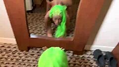 moee baby in cosplay twerking with gibby the clown