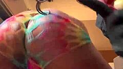 moee baby in cosplay twerking with gibby the clown