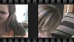 Watch us have a lesbian threesome in stockings with feet