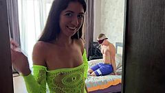 i surprised my stepsister's boyfriend by spreading his big ass wide