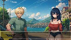 Blurring walls in hentai game ep 3, teasing boyfriend with voyeurism! 😘