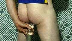 i'm using a dildo on my ass in this amateur gay masturbation session