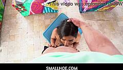 smallhoe - tiny latina in skirt loses chase, gives tight pussy