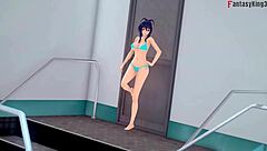 Akeno begs for sex at the public pool yesterday.