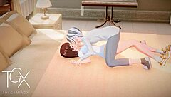 Anime hentai futanari girl, you're killing it with blowjob and anal in wild positions.