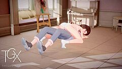 Anime hentai futanari girl, you're killing it with blowjob and anal in wild positions.