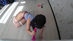 Girl Sucks Rubber Dick and Doggystyle Fucks Her Juicy Ass for Anal Climax