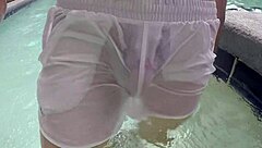 xnxxjohn pool boy shows big cock in see-thru underwater