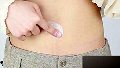 Asian japanese navel sound fetish with licking and touching.