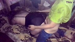 damn, banging in her black dress and stockings doggy style!