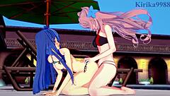 Tsubasa Kazanari and Maria Cadenzavna Eve dive into intense futanari sex in Symphogear hentai.