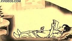 Vintage erotic sketches bring old-school charm with interracial cartoon flair.