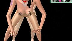 3d indian girl fucked from behind by japanese man, blowjob