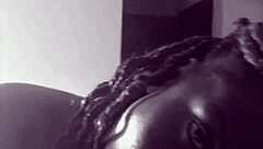 Ebony deepthroat on big black cock