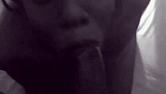 Ebony deepthroat on big black cock