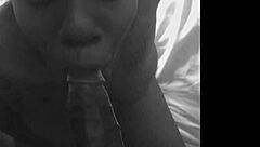 Ebony deepthroat on big black cock