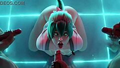 Kiriko Takes Intense Face Fucking and Gangbang in Hentai Doggystyle Action