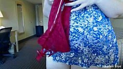 Showing off big fat ass in panties with thong tease and shaking