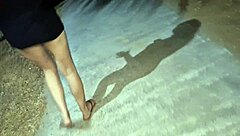 fanny shows ass without panties in public street exposure!