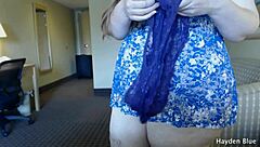 Showing off big fat ass in panties with thong tease and shaking