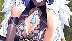 yelan from genshin impact stars in wild anime action.