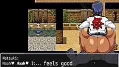 Tanned Natsuki in Hentai Game Ep 28 Squirts Wildly in Public Bath