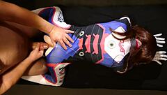 uhh, overwatch d va cosplay, tiny moans on thick cock, no mercy from somegirth, just brutal pounding.