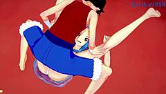 Nami, Nefertari Vivi, and Monkey D Luffy in raw hentai sex