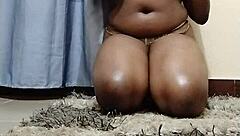 Ebony enjoys a relaxing self-session