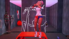 Harley Quinn becomes a sex slave for rough anal and bukkake in hentai parody!