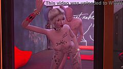 Harley Quinn becomes a sex slave for rough anal and bukkake in hentai parody!