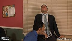 amazing gay butts banging hard in the office